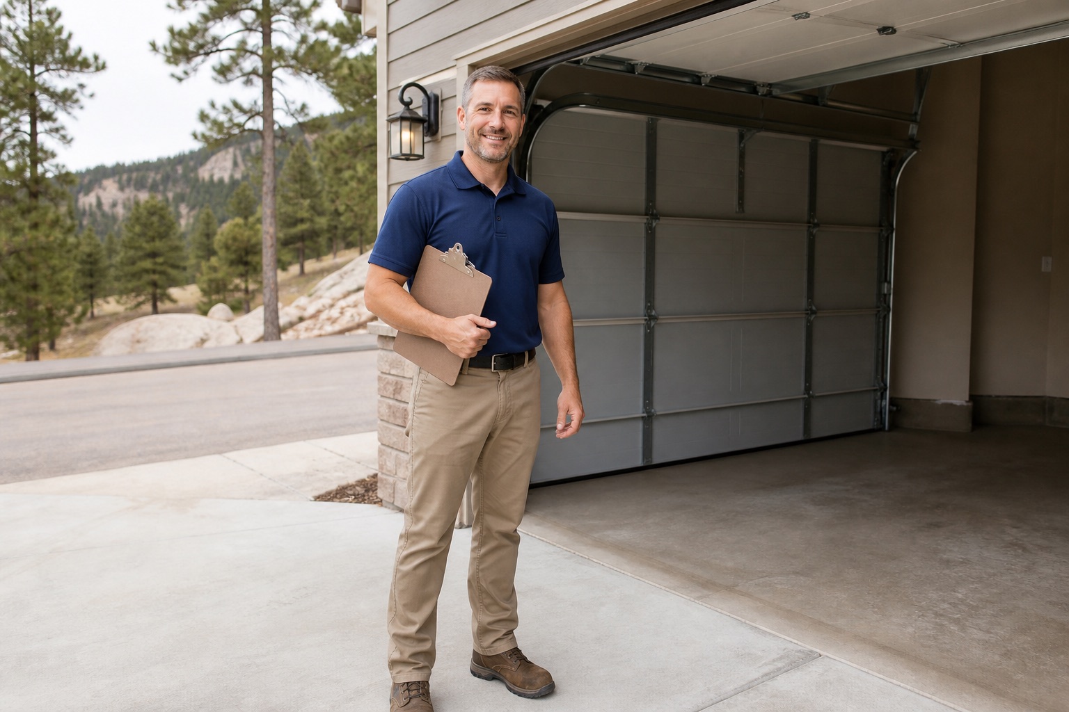 Residential garage door hardware ready for service